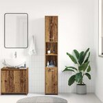 vidaXL Armoire salle de bain vieux bois 30x30x183 5 cm bois ingénierie