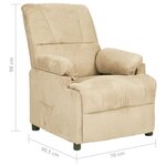 vidaXL Fauteuil inclinable crème tissu microfibre