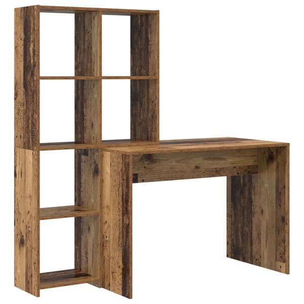 vidaXL Bureau Vieux bois 138.5 x 55 x 143 cm Bois d'ingénierie