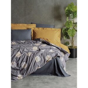 Parure de lit - housse de couette 220 x 240 + 2 taies d'oreiller 60 x 60 coton renforcé - Gris