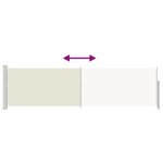 vidaXL Auvent latéral rétractable de patio 140x500 cm Crème