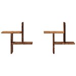 vidaXL Étagères murales 2 Pièces vieux bois 38x12x38 cm bois d'ingénierie