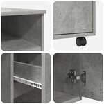 vidaXL Bureau d'ordi gris béton Panneaux de particules Moyen Roues