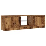 vidaXL Meuble TV avec lumières LED vieux bois bois d'ingénierie
