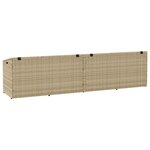 vidaXL Boîte de rangement de jardin beige 220x50x58 cm résine tressée