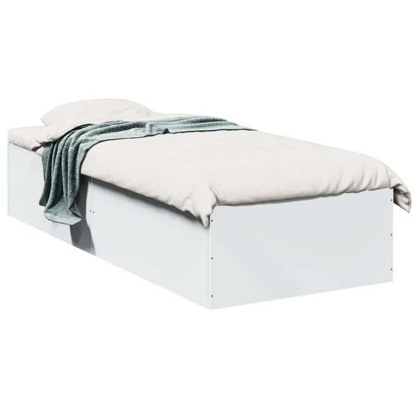 vidaXL Cadre de lit sans matelas blanc 75x190 cm bois d'ingénierie