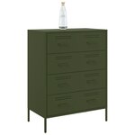 vidaXL Buffet vert olive 68x39x89 cm acier