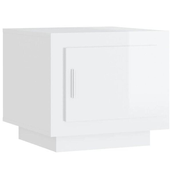 vidaXL Table basse blanc brillant 51x50x45 cm bois d'ingénierie
