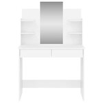 vidaXL Coiffeuse avec miroir blanc 96x39x142 cm