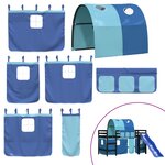 vidaXL Lit mezzanine enfants avec tunnel sans matelas bleu 90x190 cm