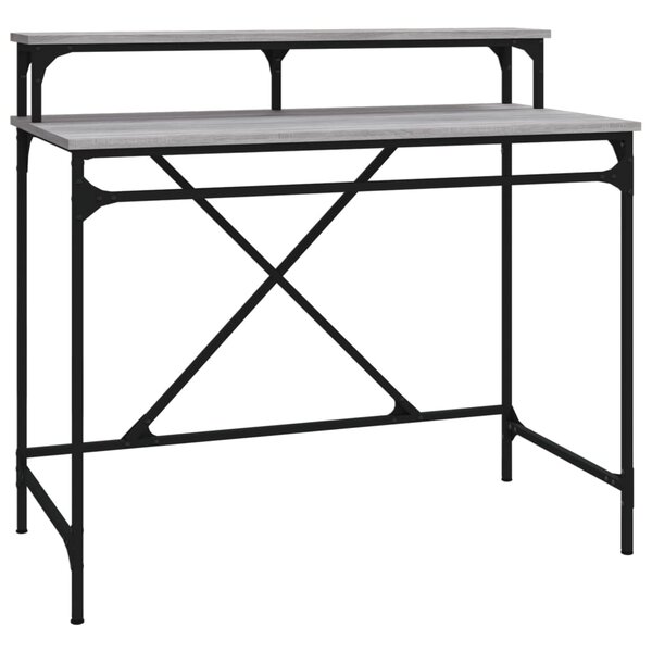 vidaXL Bureau sonoma gris 100x50x90 cm bois d'ingénierie et fer
