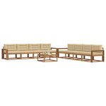 vidaXL Ensemble de canapés d'extérieur 9 Pièces Naturel et Beige