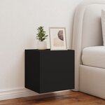 vidaXL Meuble TV mural avec lumières LED noir 40 5x35x40 cm