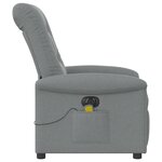 vidaXL Fauteuil de massage inclinable électrique gris clair tissu