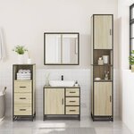 vidaXL Ensemble de meubles de salle de bain 3 Pièces chêne sonoma