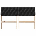 vidaXL Tête de lit capitonnée Noir 120 cm Pin massif