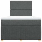 vidaXL Sommier à lattes de lit avec matelas Gris foncé 120x200cm Tissu