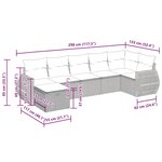 vidaXL Salon de jardin avec coussins 7 Pièces beige résine tressée