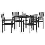 vidaXL Ensemble de salle à manger pour jardin 5 Pièces Noir Rattan PVC