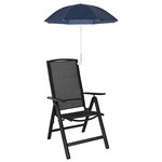 vidaXL Parapluie avec pince 2 Pièces Bleu marine Ø 105 x 86 cm