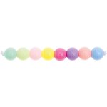 80 Perles rondes 6 mm - pastel arc-en-ciel