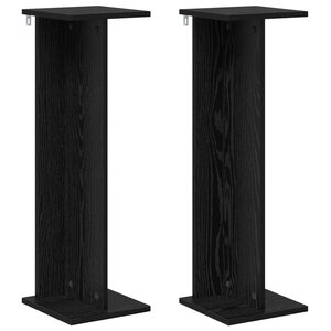 vidaXL Support de Plante 2 Pièces Chêne Noir 25 x 25 5 x 80 5 cm