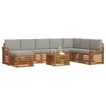 vidaXL Ensemble de canapés d'extérieur 9 Pièces Gris Naturel et Clair