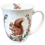 Tasse en porcelaine fine -  écureuil