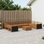 vidaXL Ensemble de canapés d'extérieur 10 Pièces Naturel