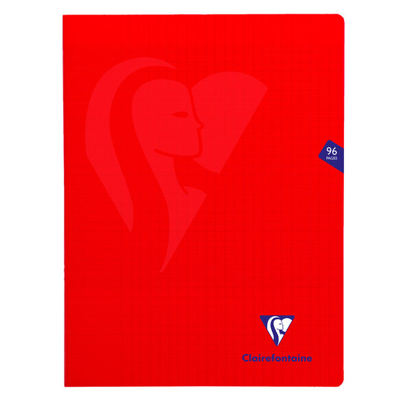 Cahier MIMESYS Piqué Polypro 24 x 32 cm 96 pages 90g Séyès Rouge CLAIREFONTAINE
