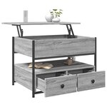 vidaXL Table basse sonoma gris 70x50x50 cm bois d'ingénierie et métal