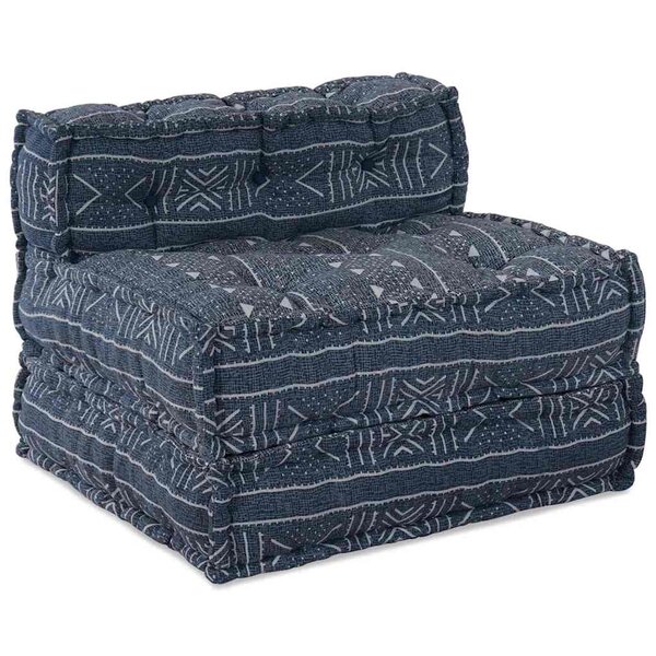 vidaXL Pouf Géométrique Indigo 70 x 70 x 54 cm tissu
