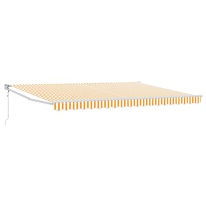 vidaXL Auvent rétractable Jaune et blanc 4 x 2 m Polyester et métal
