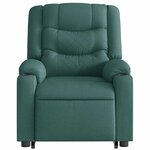 vidaXL Fauteuil inclinable de massage Vert foncé Tissu