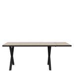 Table a manger 160x90cm + rallonge - Pieds en métal - Décor chene Comano - L 160 (+40) x P 90 x H 75,8 cm - CAREA