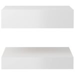 vidaXL Tables de chevet 2 Pièces Blanc brillant 60x35 cm Aggloméré