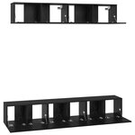 vidaXL Ensemble meuble TV Autre 5 Pièces Chêne Noir 80 x 30 x 30 cm