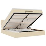 vidaXL Lit ottoman avec matelas et LED crème 180x200cm tissu