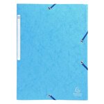 Chemises À Élastiques Carte Lustrée 3 Rabats Monobloc - Turquoise - X 50 - Exacompta