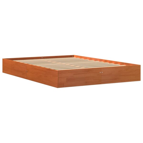 vidaXL Cadre de lit cire marron 120x200 cm bois de pin massif