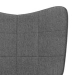 vidaXL Chaise de relaxation avec tabouret Gris foncé Tissu