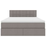 vidaXL Lit avec rangement et LED Taupe 140 x 200 cm Polyester