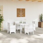 vidaXL Table de jardin pour repas Blanc 100 x 100 x 73 cm polyrotin