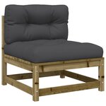 vidaXL Salon de jardin 5 Pièces avec coussins bois de pin imprégné