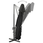 vidaXL Parasol de jardin en porte-à-faux avec double toit noir