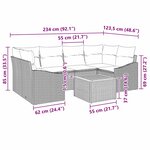 vidaXL Ensemble de canapé de jardin 7 Pièces Noir  blanc