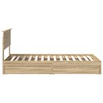 vidaXL Lit de Rangement Chêne Sonoma 100 x 200 cm Bois d'ingénierie