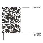 Carnet de Notes A5 Office Chic - Plusieurs Motifs - Fleurs Noir - Draeger