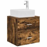 vidaXL Vanité de lavabo mural Chêne fumé 53 x 34 5 x 63 cm