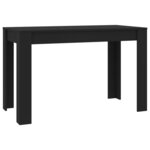 vidaXL Table de salle à manger Noir 120 x 60 x 76 cm Bois d'ingénierie
